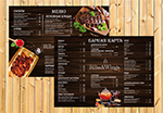 Однолистовое меню для ресторана Ребрышки и Крылышки на ВДНХ, г. Москва