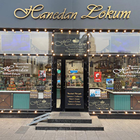Разработка, прозиводство и монтаж вывески Hanedan Lokum - магазин сладостей на Новом Арбате