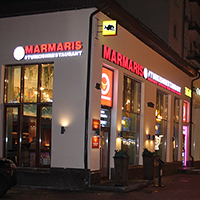 Разработка, прозиводство и монтаж серии световых вывесок - объемные буквые - для ресторана Мармарис на Арбате