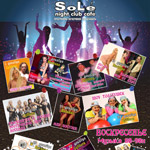 Дизайн рекламного плаката для клуба SOLE - программа вечеринок на месяц